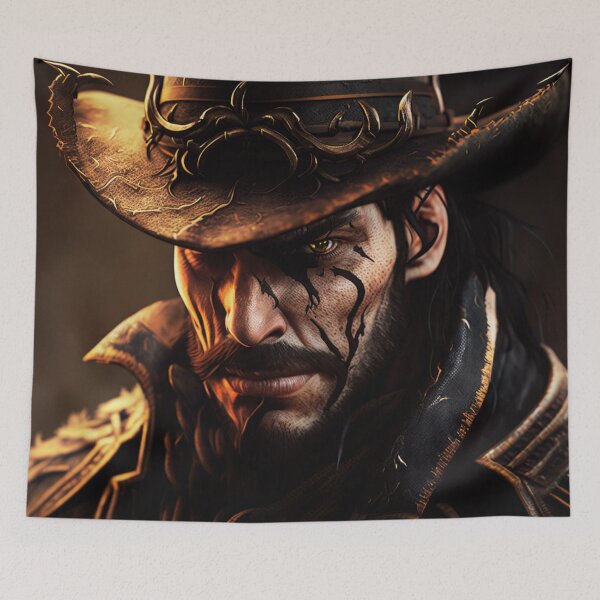 Item preview, Fierce Cowboy Face Art  designed and sold by BubbleSpy.