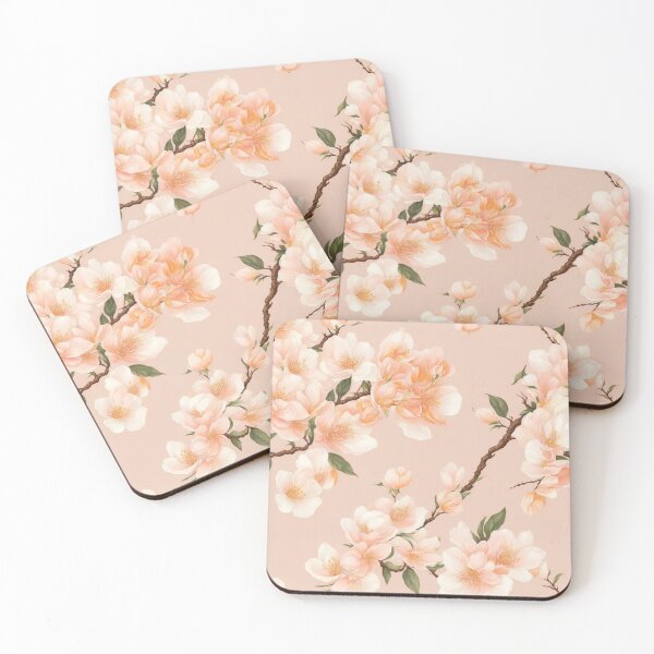 Item preview, Peach flowers pattern, delicate, elegant design designed and sold by CoolPixels.