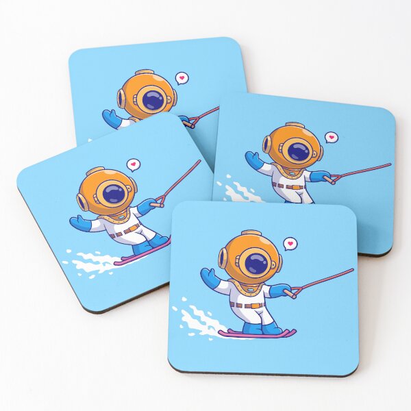 Item preview, Aquatic Thrill: Cute Diver Wakeboarding" designed and sold by hjian8219.