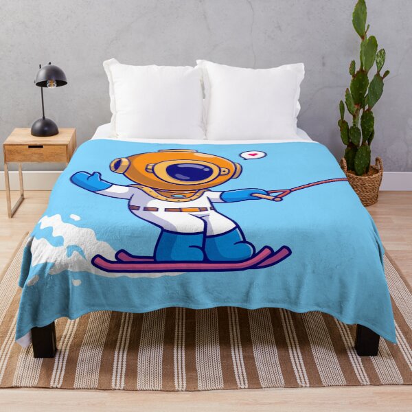 Item preview, Aquatic Thrill: Cute Diver Wakeboarding" designed and sold by hjian8219.