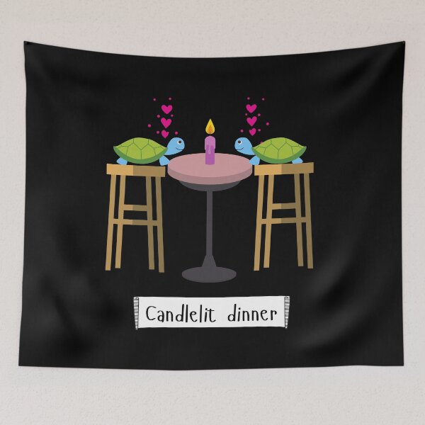 Item preview, Tortoise Candlelit Dinner (in black) | Valentine's Day designed and sold by CosmicStory.