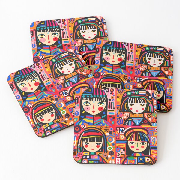 Item preview, Little Girl Friends: Captivating Face Art Delight designed and sold by BubbleSpy.