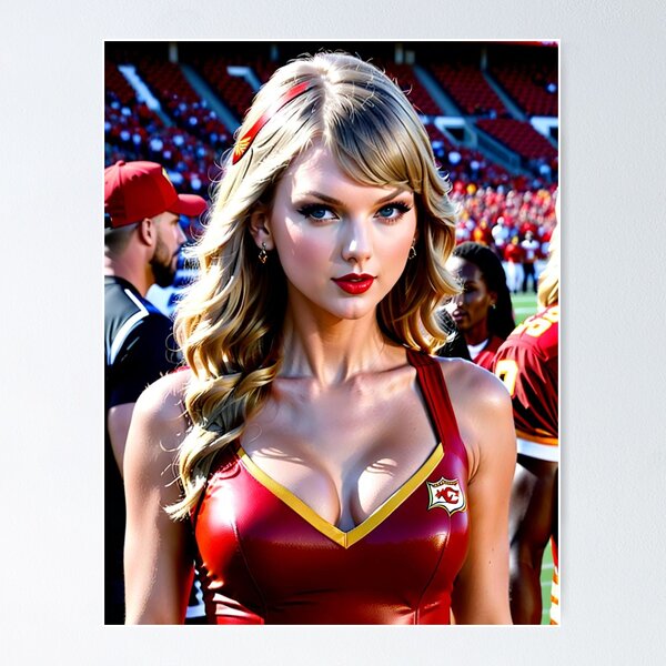 Artikel-Vorschau von Taylor Swift bei einem Footballspiel der Kansas City Chiefs, designt und verkauft von AiArtCreations1.
