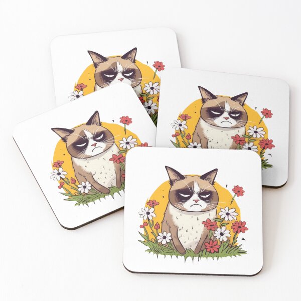 Item preview, Grumpy cat in the garden designed and sold by FlowersColorful.