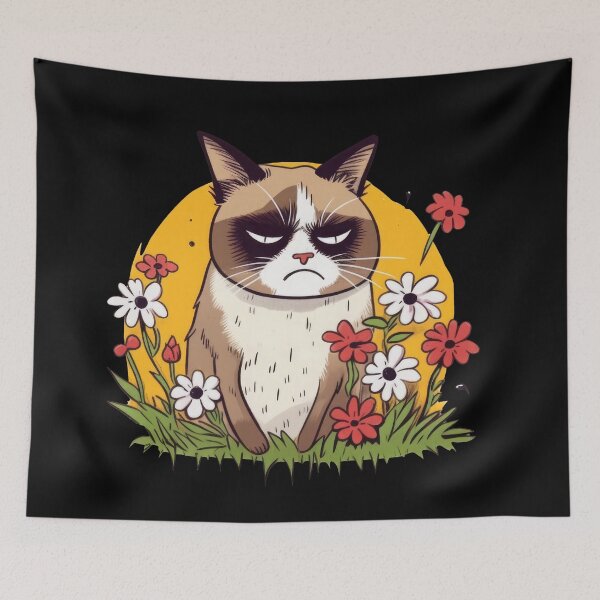 Item preview, Grumpy cat in the garden designed and sold by FlowersColorful.