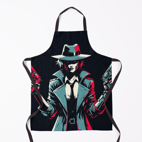 Item preview, Cyborg Woman Detective with Revolvers [neo noir, neon] designed and sold by RESToRAPTOR.