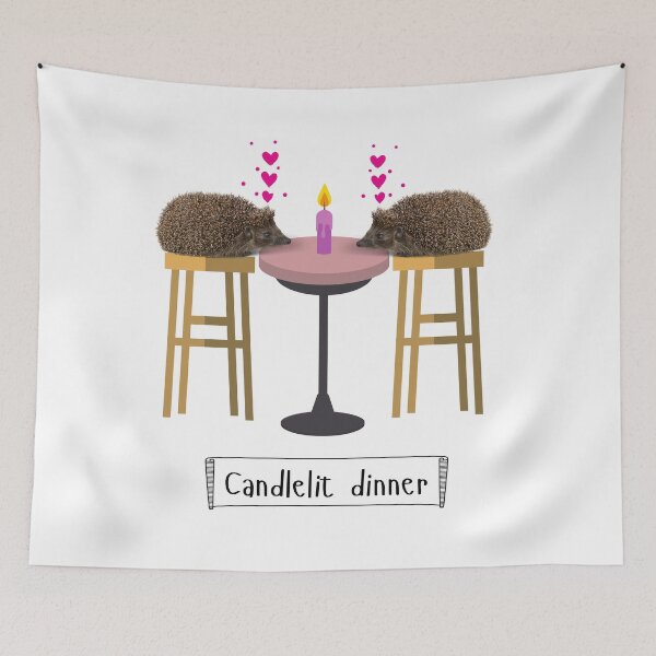 Item preview, Hedgehog Candlelit Dinner | Valentine's Day designed and sold by CosmicStory.