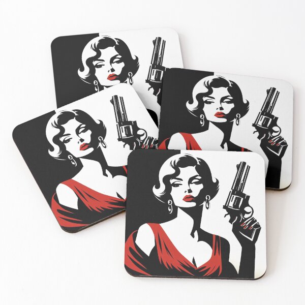 Item preview, Femme Fatale with Revolver [Noir, Crime] designed and sold by RESToRAPTOR.