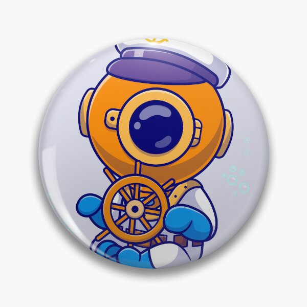 Item preview, Nautical Explorer: Cute Diver Sailor Captain Steering Boat" designed and sold by hjian8219.