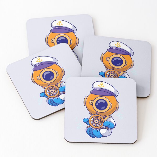 Item preview, Nautical Explorer: Cute Diver Sailor Captain Steering Boat" designed and sold by hjian8219.