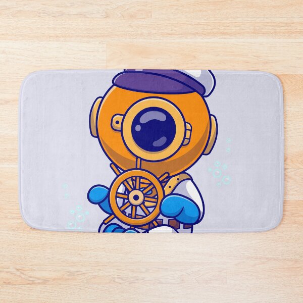 Item preview, Nautical Explorer: Cute Diver Sailor Captain Steering Boat" designed and sold by hjian8219.