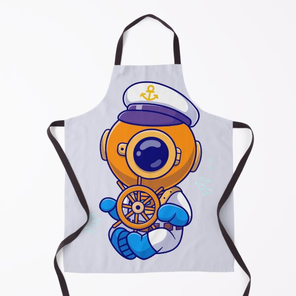 Item preview, Nautical Explorer: Cute Diver Sailor Captain Steering Boat" designed and sold by hjian8219.