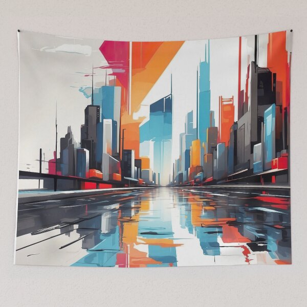 Item preview, abstract colorful mirror city designed and sold by ururuty.