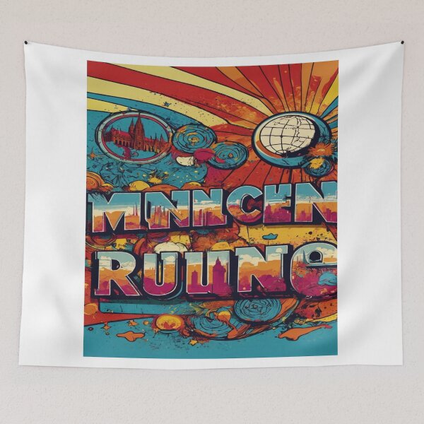 Item preview, Vibrant München Pop Art - Text Capital Design designed and sold by SSulatul101.