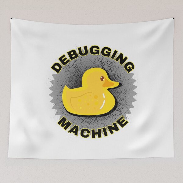 Item preview, Rubber Duck Debugging with Quack the Debugging Machine - a non-judgmental listener. Fluffy Rubber Duck Debugging Design. designed and sold by Kubala.