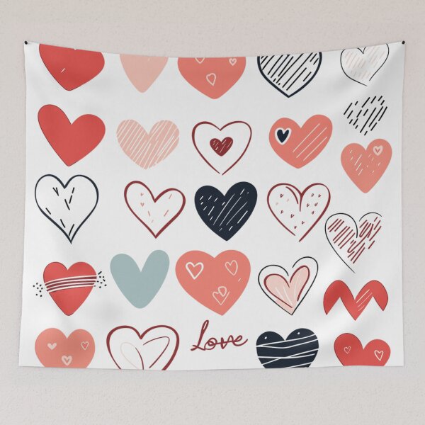 Item preview, Eclectic Heart Doodles Pattern designed and sold by HecoPhoto.