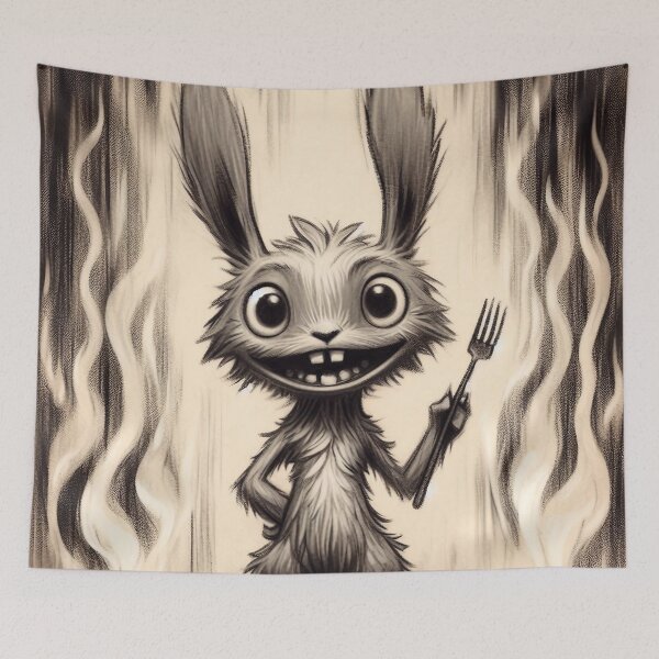 Item preview, Whimsical Creature Dinner Time - Quirky Meal Art designed and sold by RuyaFab.