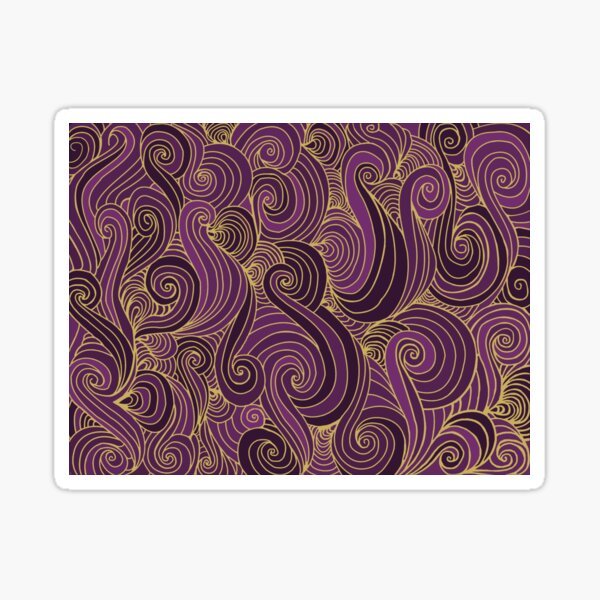 Wave Pattern - Gold and Purple Sticker