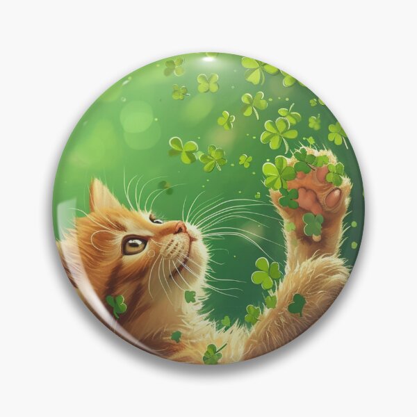 Item preview, Cat With Green Clover designed and sold by SallieIrma.