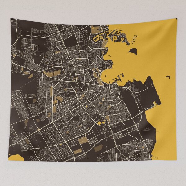 Item preview, Doha City Map of Qatar - Pastel designed and sold by deMAP.