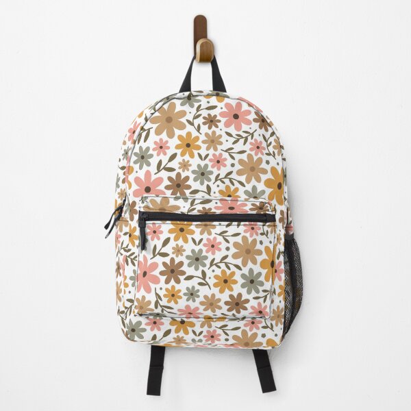 Item preview, Floral ocupado: flores de margarita en gris, rosa y naranja designed and sold by Muxune.