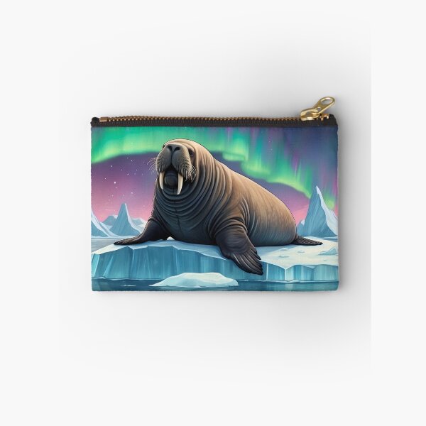 Item preview, Walrus on an iceberg and Northern Lights ( Aurora borealis ) of north pole designed and sold by Andrey-Myagkov.