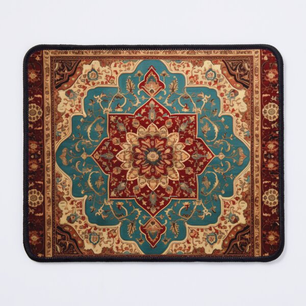Item preview, Antique Persian Rug Dark Crimson And Azure designed and sold by GrinGalore.