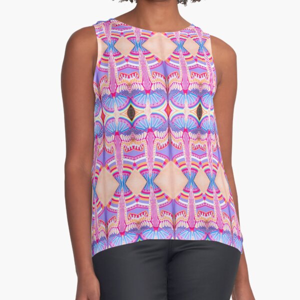 Pattern, tracery, weave, template, routine, stereotype, gauge, mold Sleeveless Top