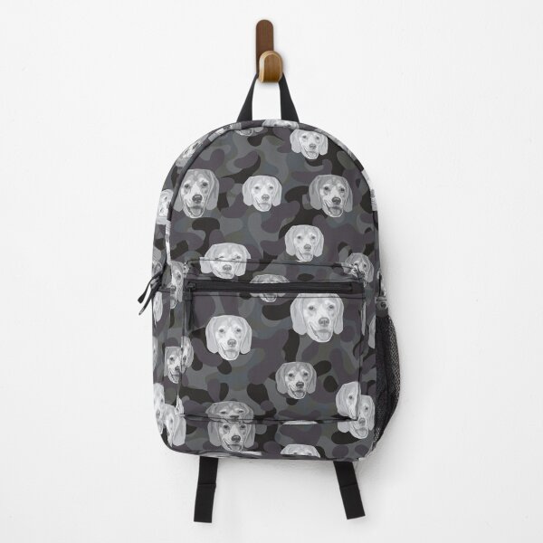 Item preview, Smiling Beagle Face And Camo Pattern Light-grey and Black designed and sold by DuFauna.