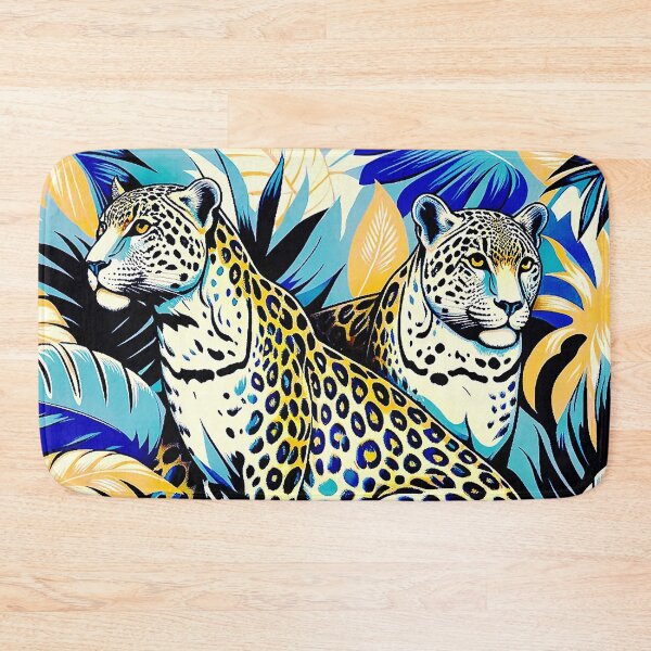 Item preview, Blue leopards in tropical leaves. designed and sold by veroniss.