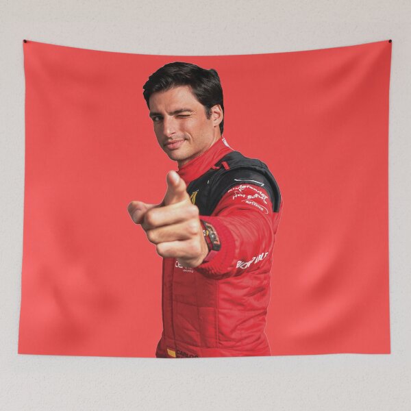 Item preview, Carlos Sainz Winking and Pointing Scuderia F1 Driver Charles Leclerc Teammate designed and sold by FormulaGTee1.