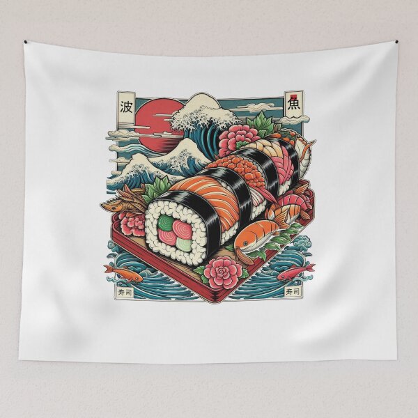 Item preview, Sushi Wave Men Women Vintage Edo Japanese designed and sold by Collin36.