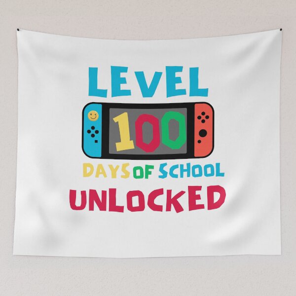 Item preview,  Level 100 Days Of School Unlocked , Level 100 Days of School Completed , Happy 100 Days of School , 100 Days Video Game , 100 Days Gamer Boys designed and sold by Creativedsigna.