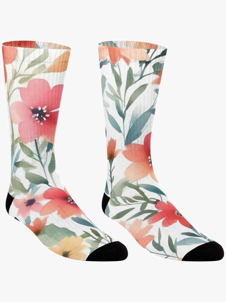 Thumbnail 3 of 5, Socks, Strong Flower pattern designed and sold by RiawsShop.