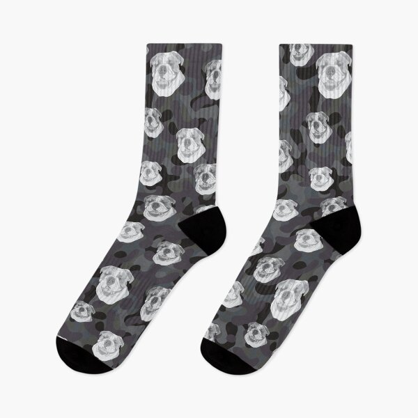 Item preview, Smiling English Bulldog Face And Camo Pattern Light-grey and Black designed and sold by DuFauna.
