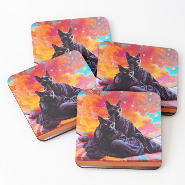 Item preview, Two black cats as Buddhas designed and sold by CapybaraCompany.