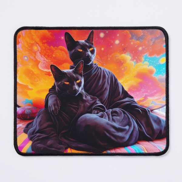 Item preview, Two black cats as Buddhas designed and sold by CapybaraCompany.