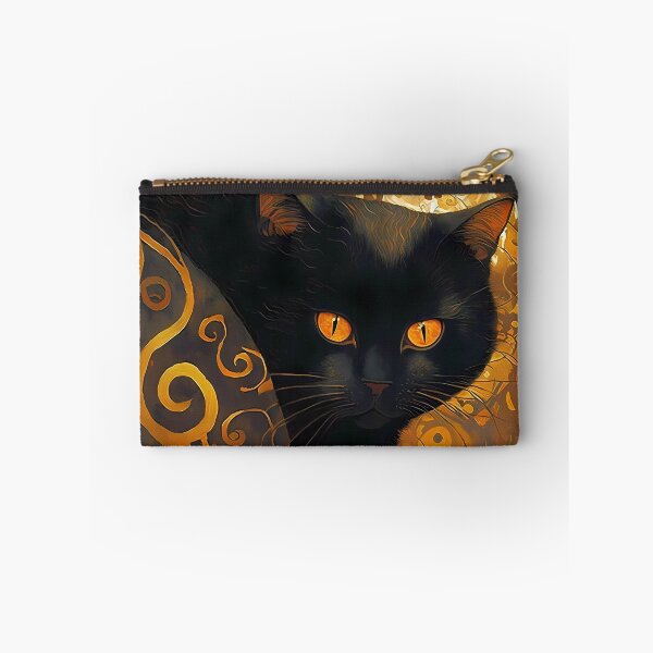 Item preview, Abstract Purr-fection, Klimt inspired Black Cat Art designed and sold by EmeraldeaArt.