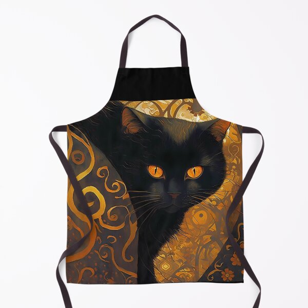 Item preview, Abstract Purr-fection, Klimt inspired Black Cat Art designed and sold by EmeraldeaArt.