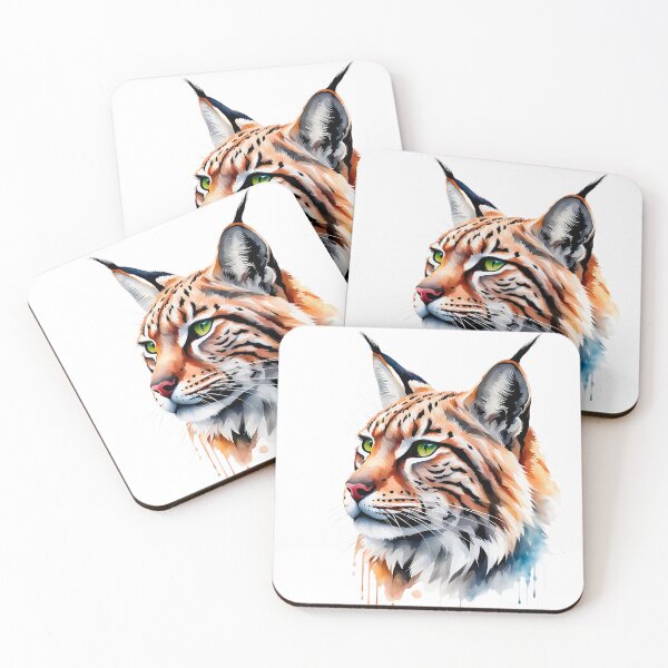Item preview, Colorful Watercolor Bobcat Portrait: designed and sold by anyasevchenko.
