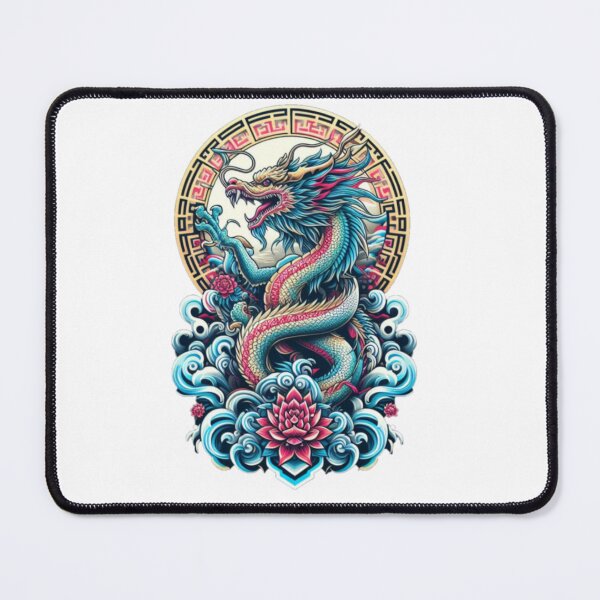 Item preview, the blue dragon with the pink lotus designed and sold by Laimiboz-art.