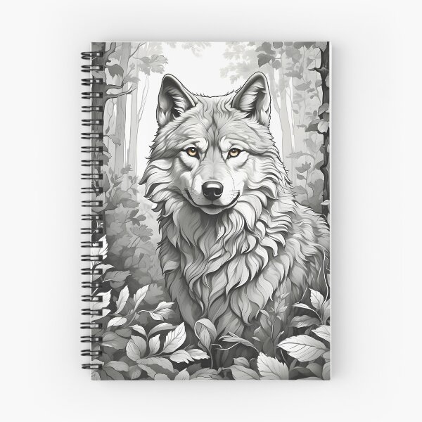 Item preview, Mystic Timber Wolf ` forest dwellers, black and white in logo tattoo style designed and sold by naivnoia.