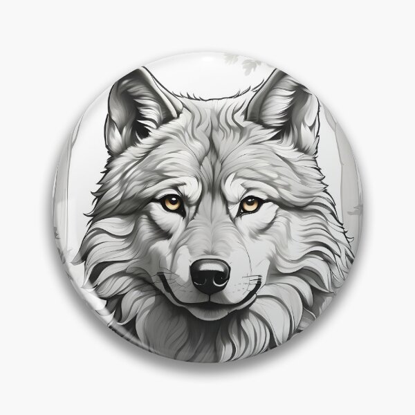 Item preview, Mystic Timber Wolf ` forest dwellers, black and white in logo tattoo style designed and sold by naivnoia.