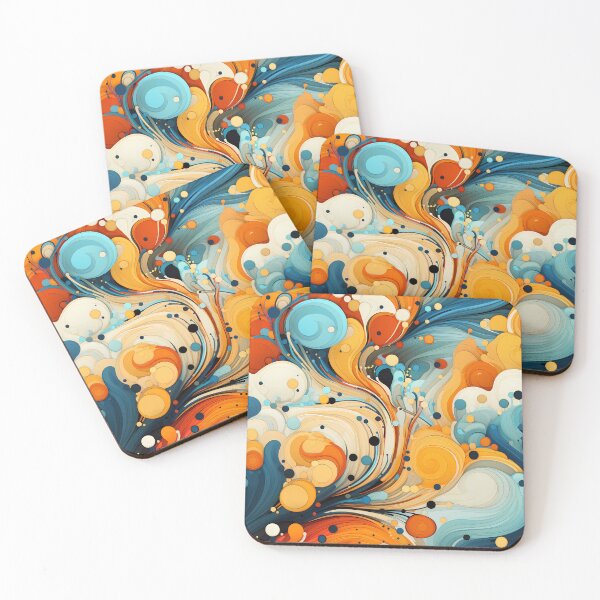 Item preview, Colorful Seamless Abstract Art Pattern: Swirls & Bubbles designed and sold by GiveMeMood.