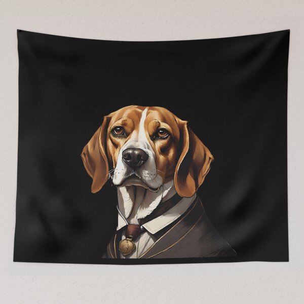 Item preview, Elegant Beagle Portrait Regal Canine Art designed and sold by ChicTrendz.