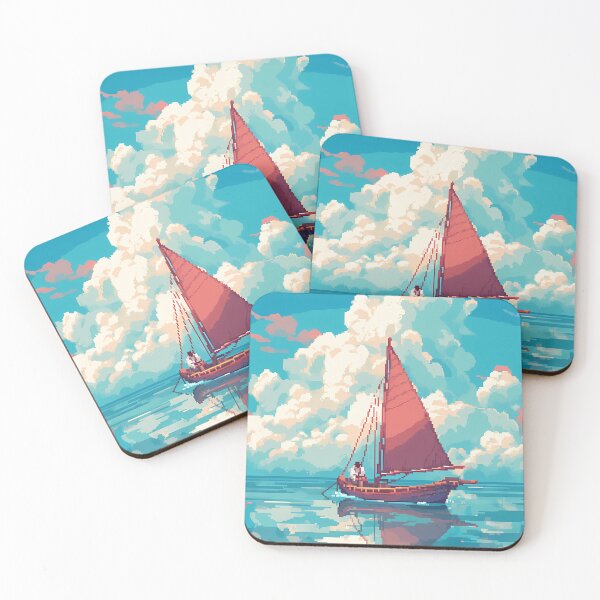Item preview, Sunny day sailing, relaxing vibes- Pixel art designed and sold by octoboobs.