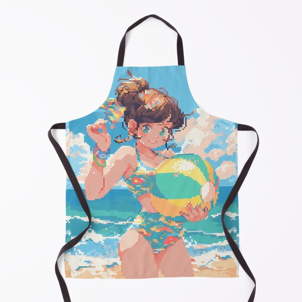 Artikelvorschau, Süßes Anime-Strandmädchen aus den 80ern – Pixelkunst entworfen und verkauft von octoboobs.