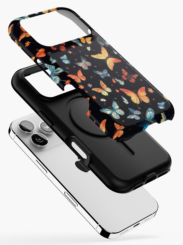 Thumbnail 2 of 4, iPhone Case, Colorful Butterflies Pattern designed and sold by CustomPrintHub.