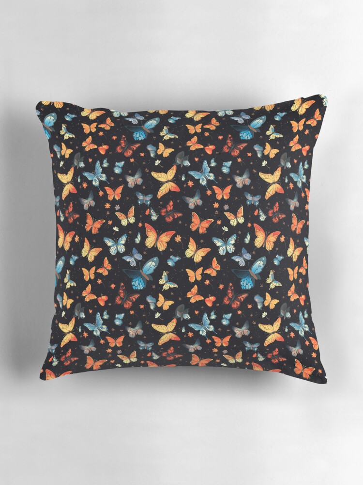 Thumbnail 3 of 4, Pillow, Colorful Butterflies Pattern designed and sold by CustomPrintHub.