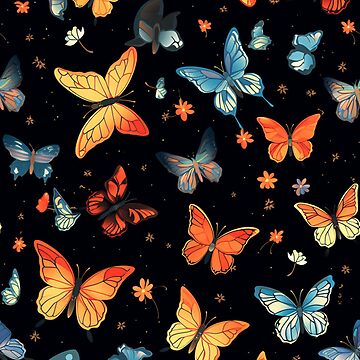 Artwork thumbnail, Colorful Butterflies Pattern by CustomPrintHub